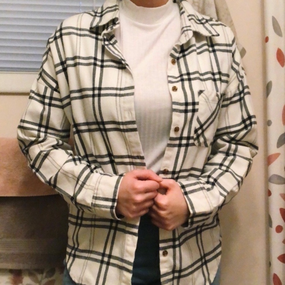 Black and White Flannel Shirt